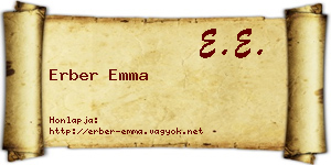 Erber Emma névjegykártya